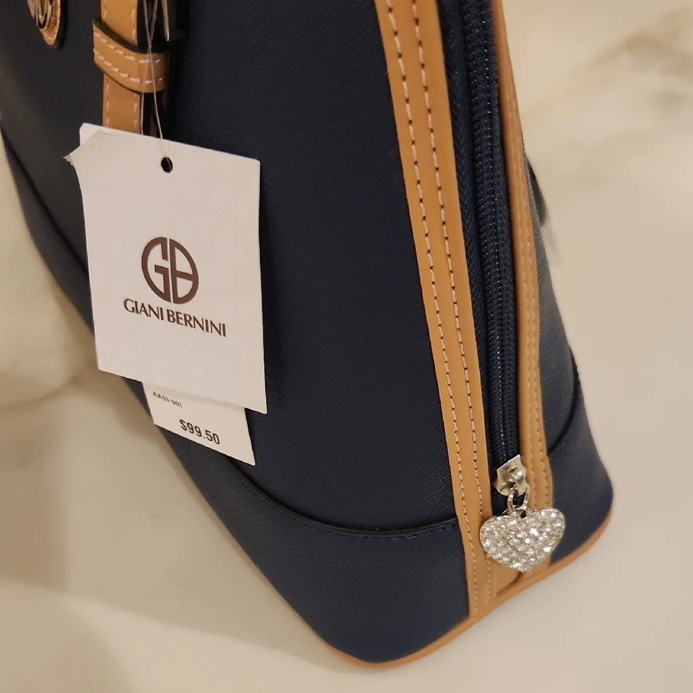 Elegant Navy and Tan Handbag